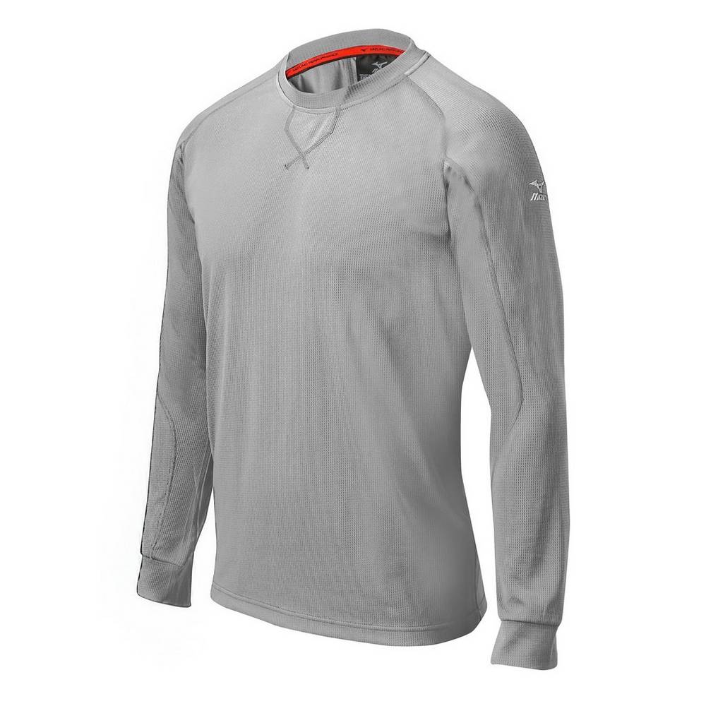 Mizuno Comp Long Sleeve Training Férfi Futópóló Szürke MRA548690